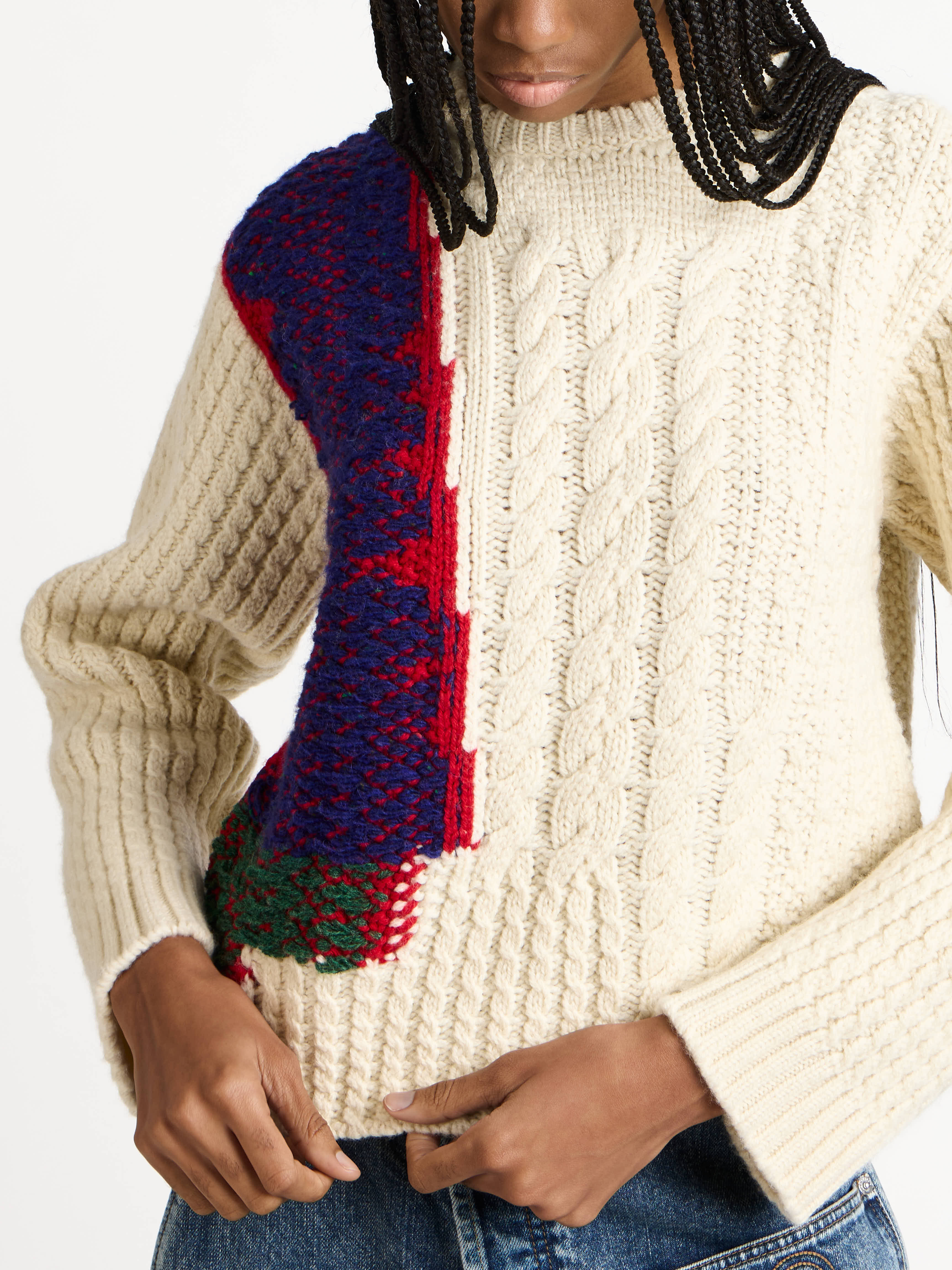 CABLE-KNIT JUMPER IN IVORY - 6