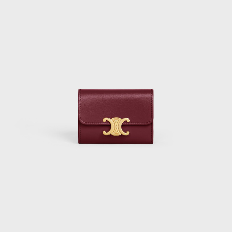 COMPACT WALLET WITH COIN TRIOMPHE in Shiny calfskin 1