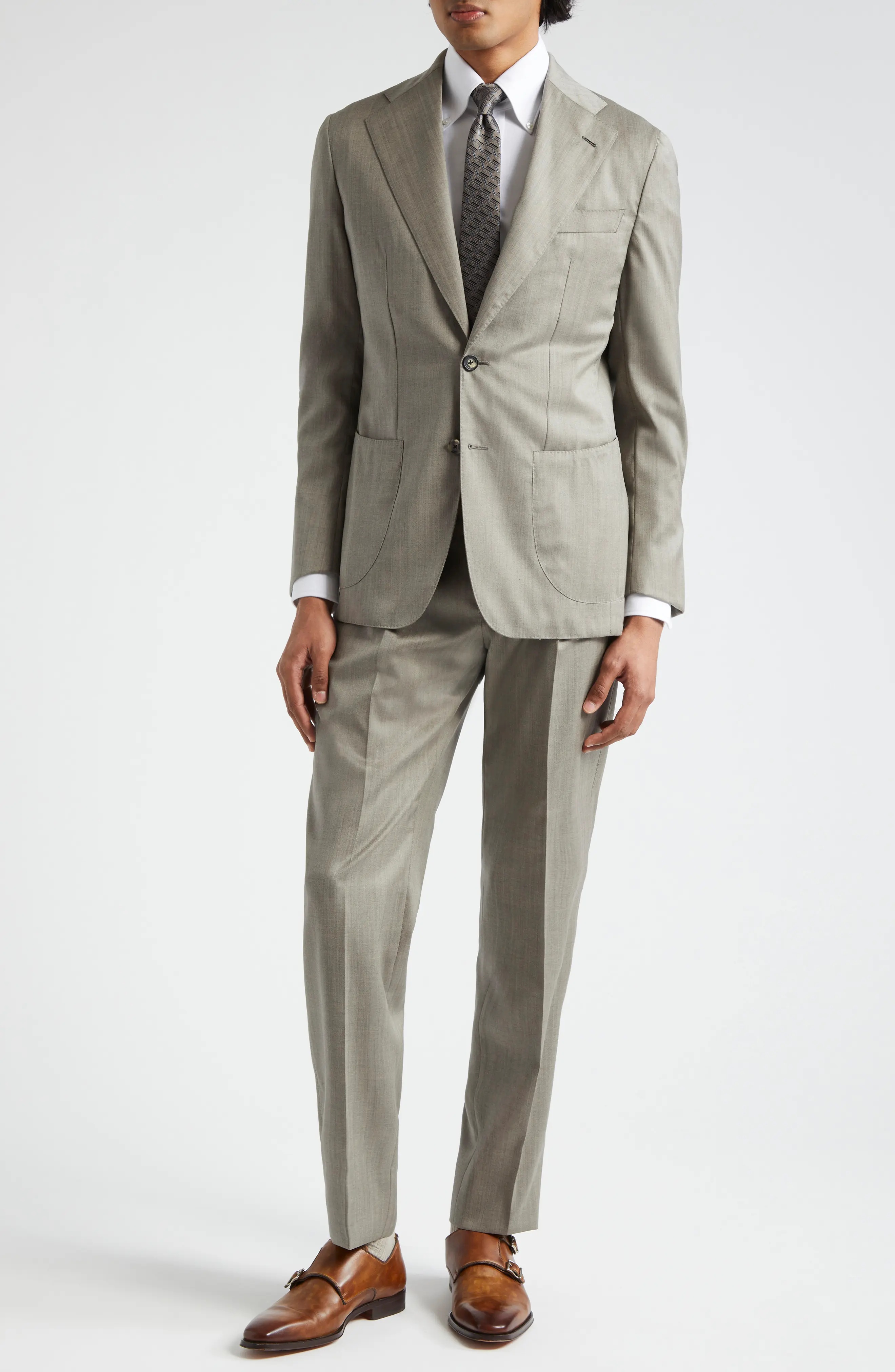 Unstructured Wool & Silk Suit - 5