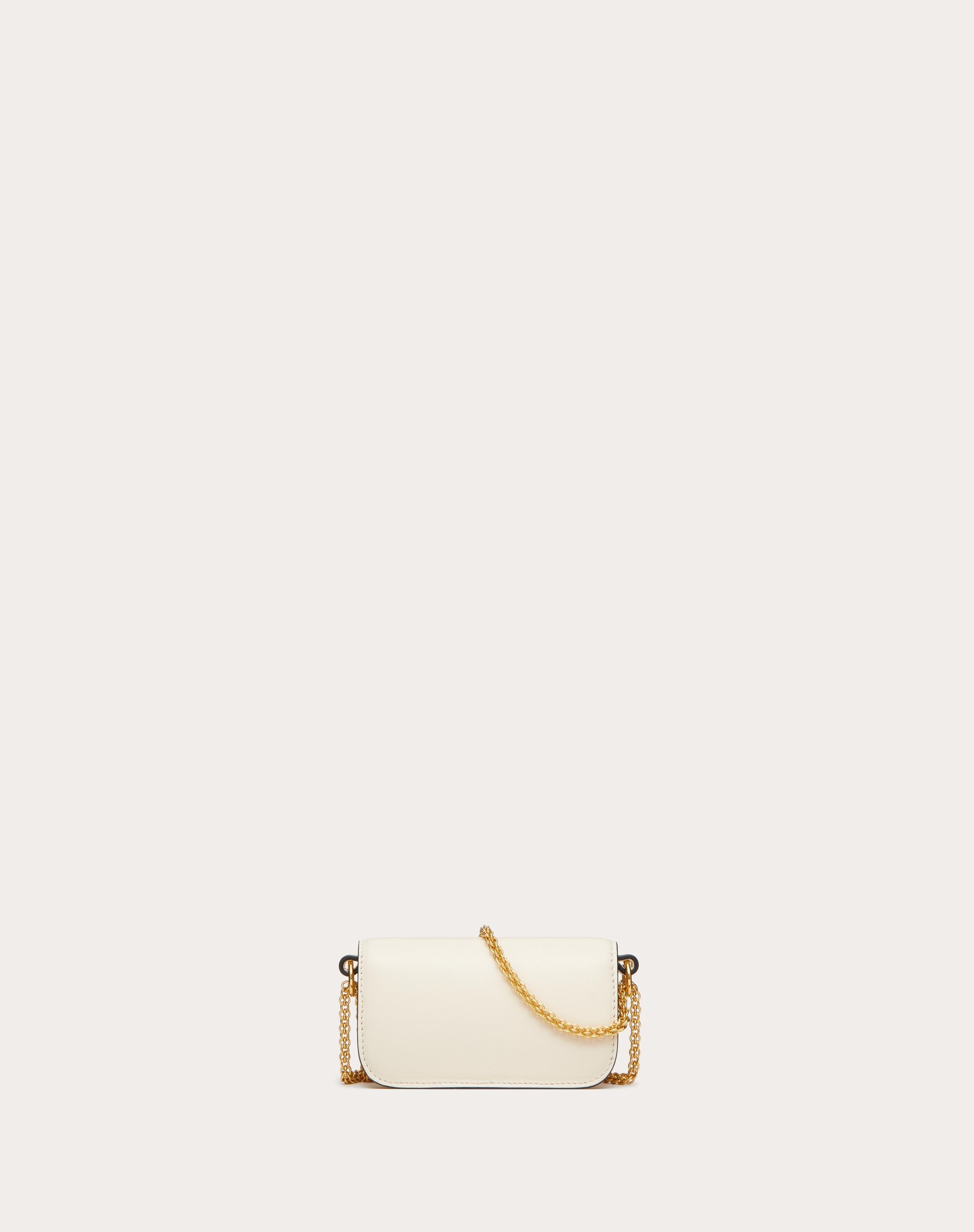 VALENTINO GARAVANI LOCÒ MICRO BAG IN CALFSKIN LEATHER WITH CHAIN - 3