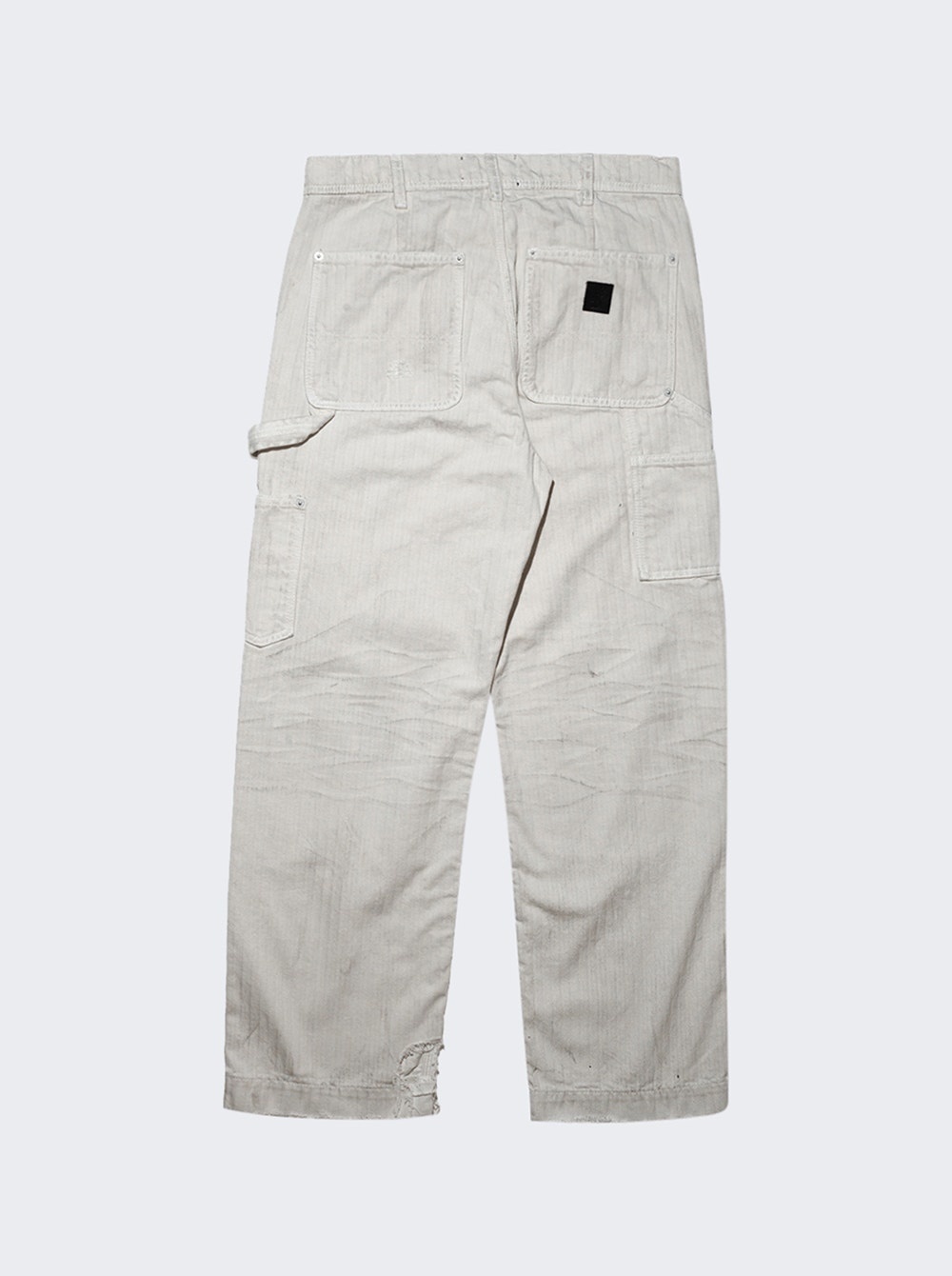Double Knee Paint Pants White - 2