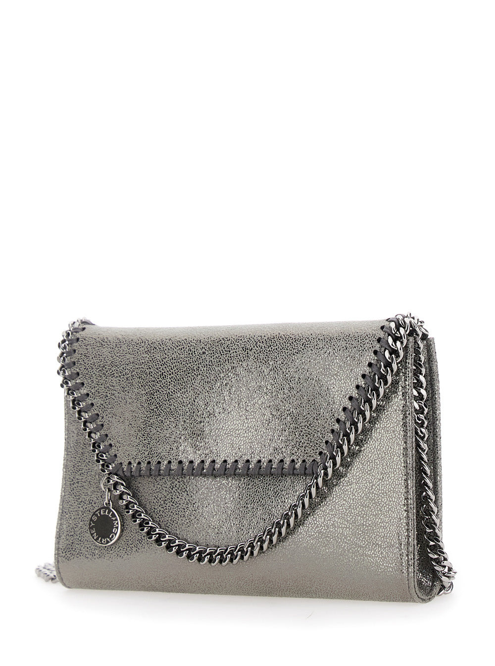 Stella Mccartney Women 'Falabella' Metallic Crossbody Bag With Chain-Link Shoulder Strap And Metalli - 2