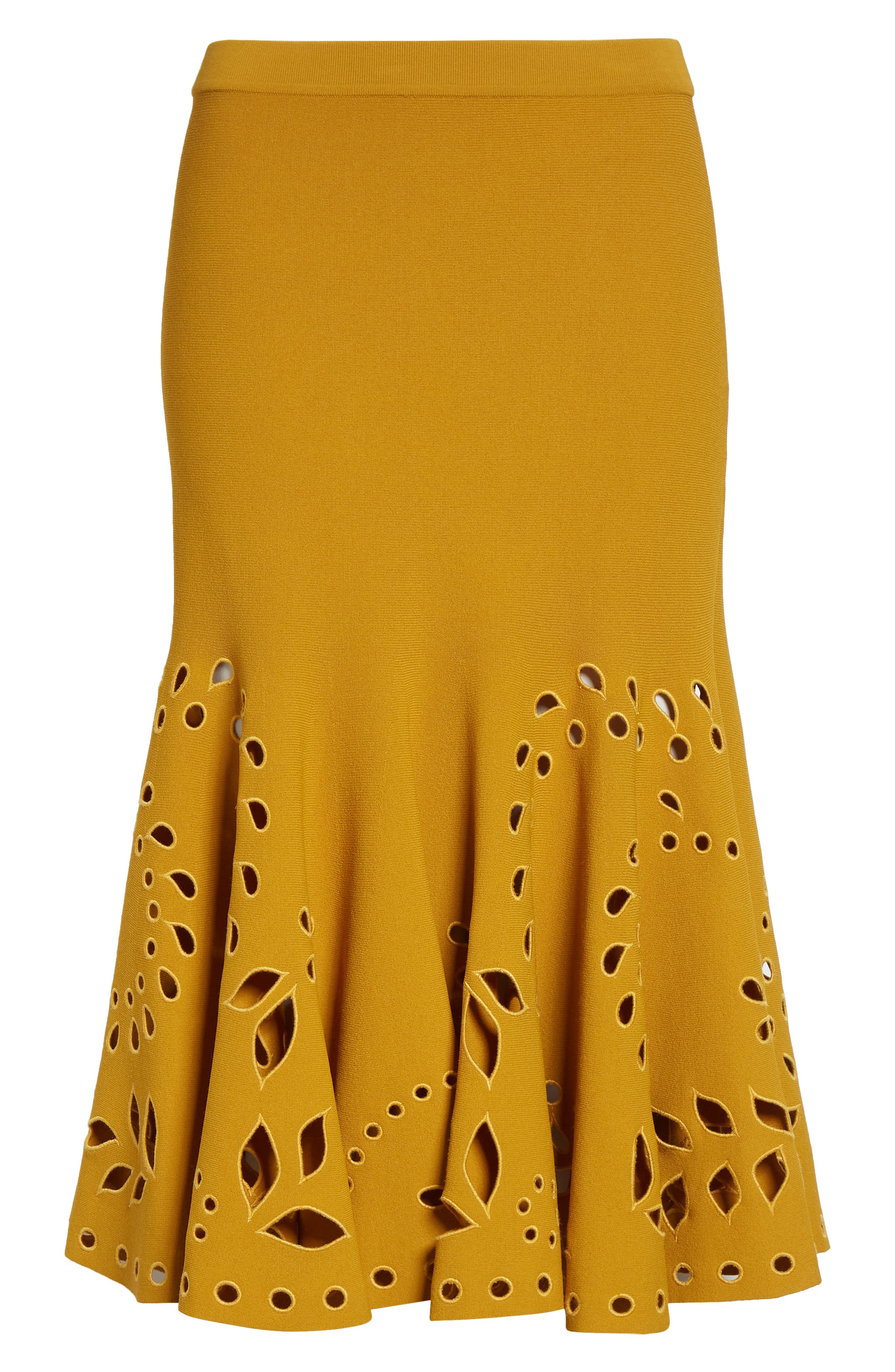 Ulla Johnson Fiorella Eyelet Detail Knit Skirt in Goldenrod at Nordstrom - 6