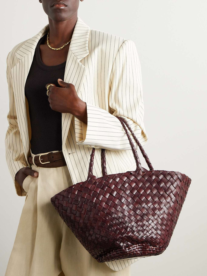 DRAGON DIFFUSION Egola woven leather tote Dark brown outlook