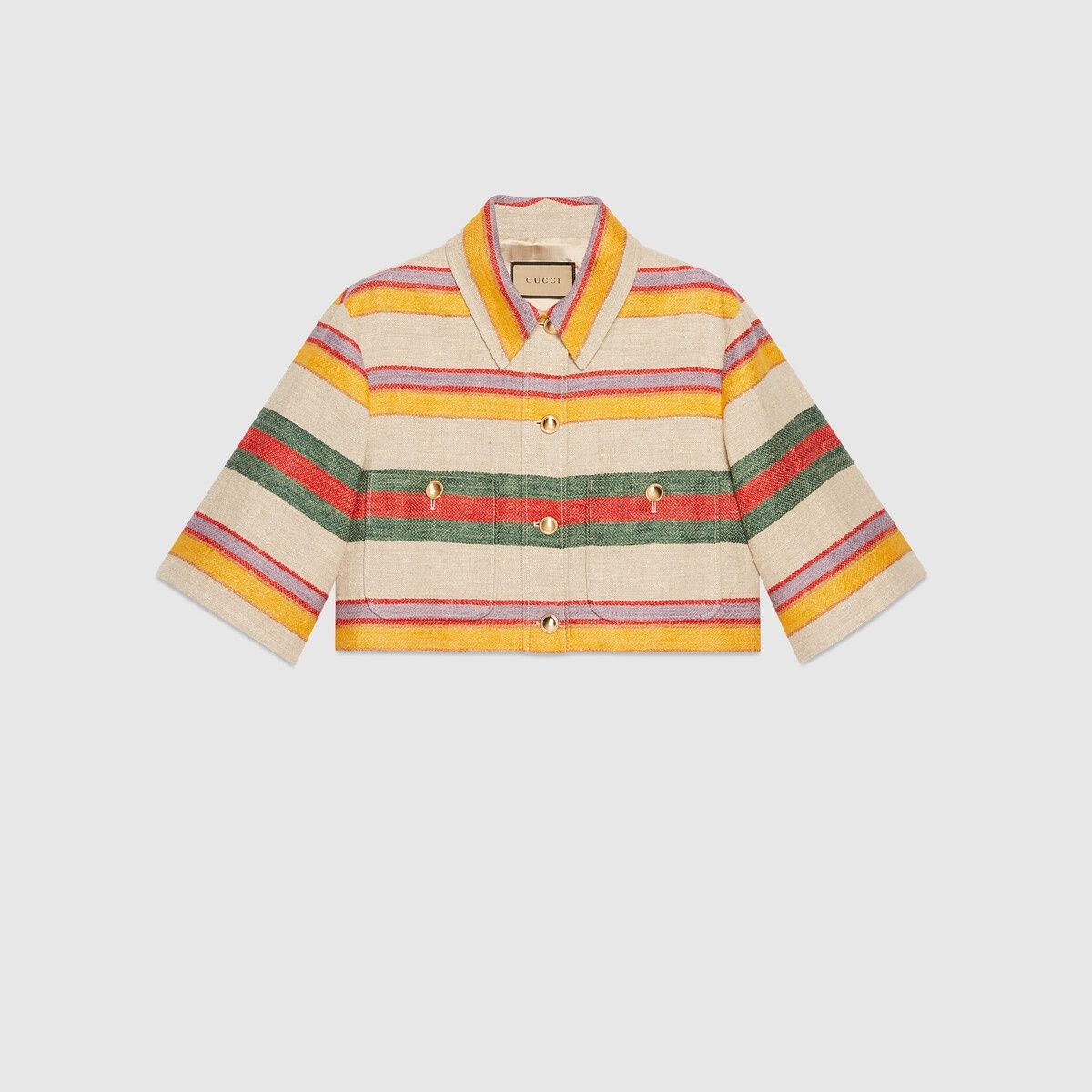 Striped linen jacket - 1