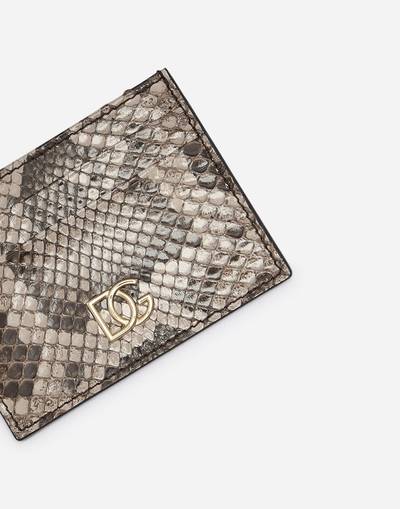 Dolce & Gabbana Python leather card holder with crossover DG logo outlook