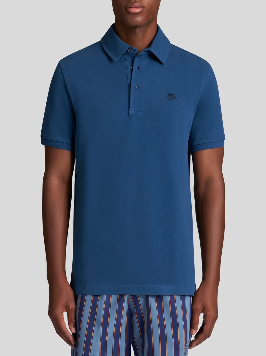 POLO SHIRT WITH LOGO AND PAISLEY UNDERCOLLAR - 2