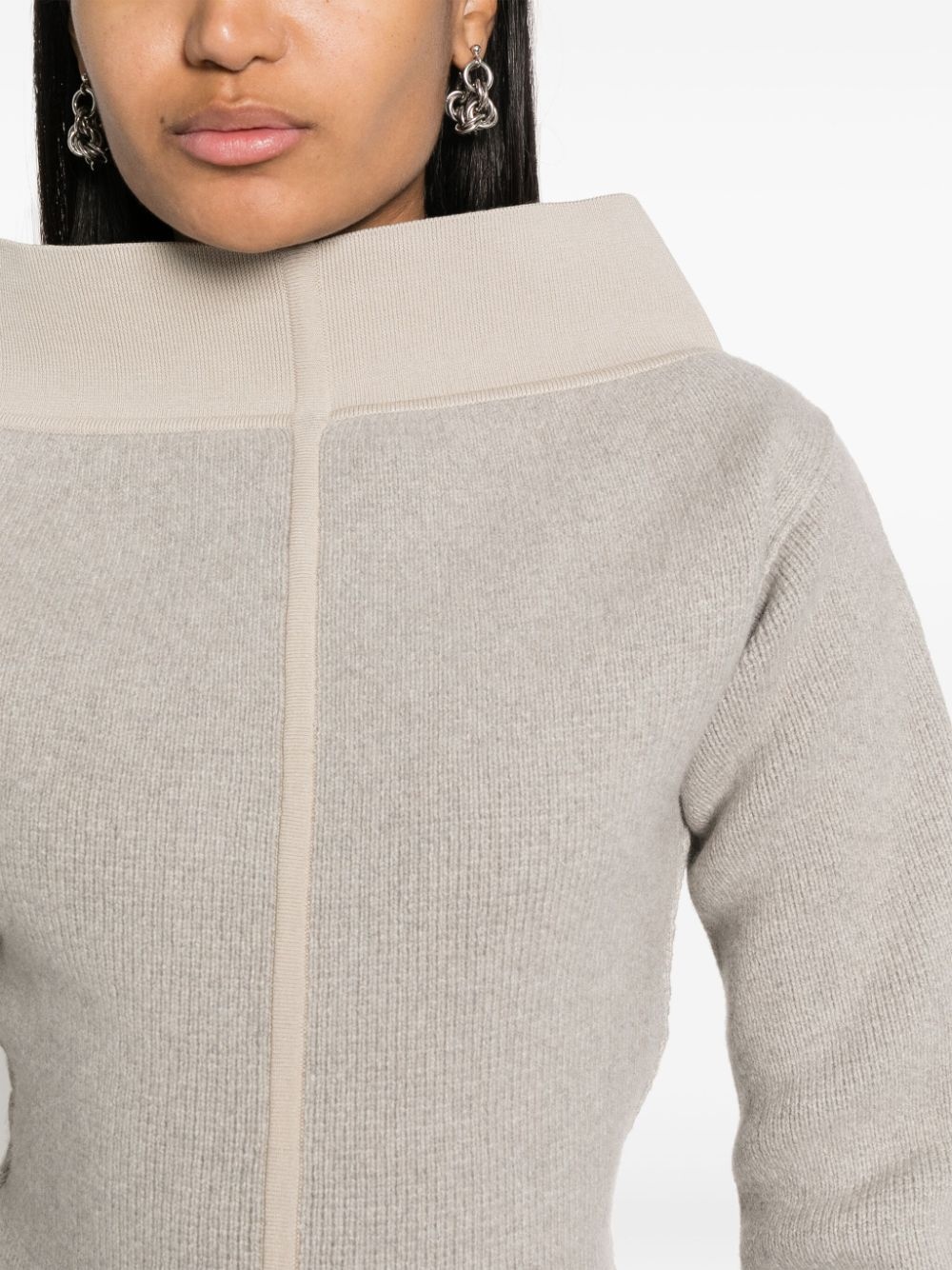 high-neck extra long-sleeves jumper - 5