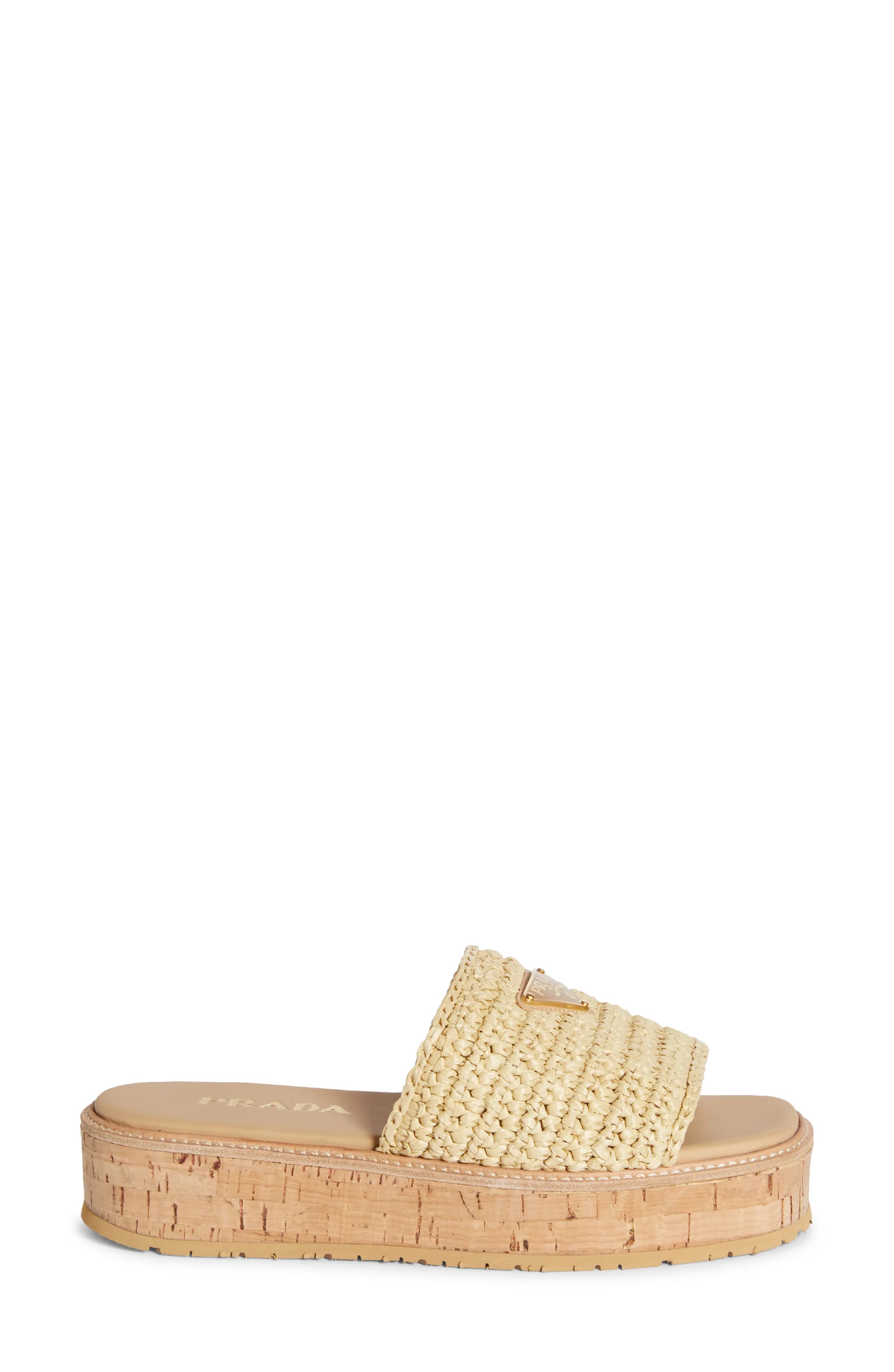 Raffia Platform Slide Sandal - 3