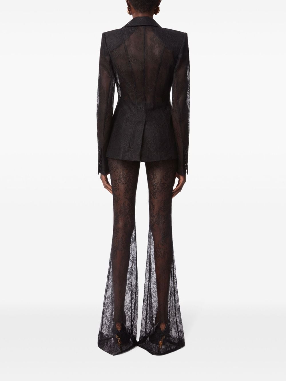 chantilly lace flared trousers - 4