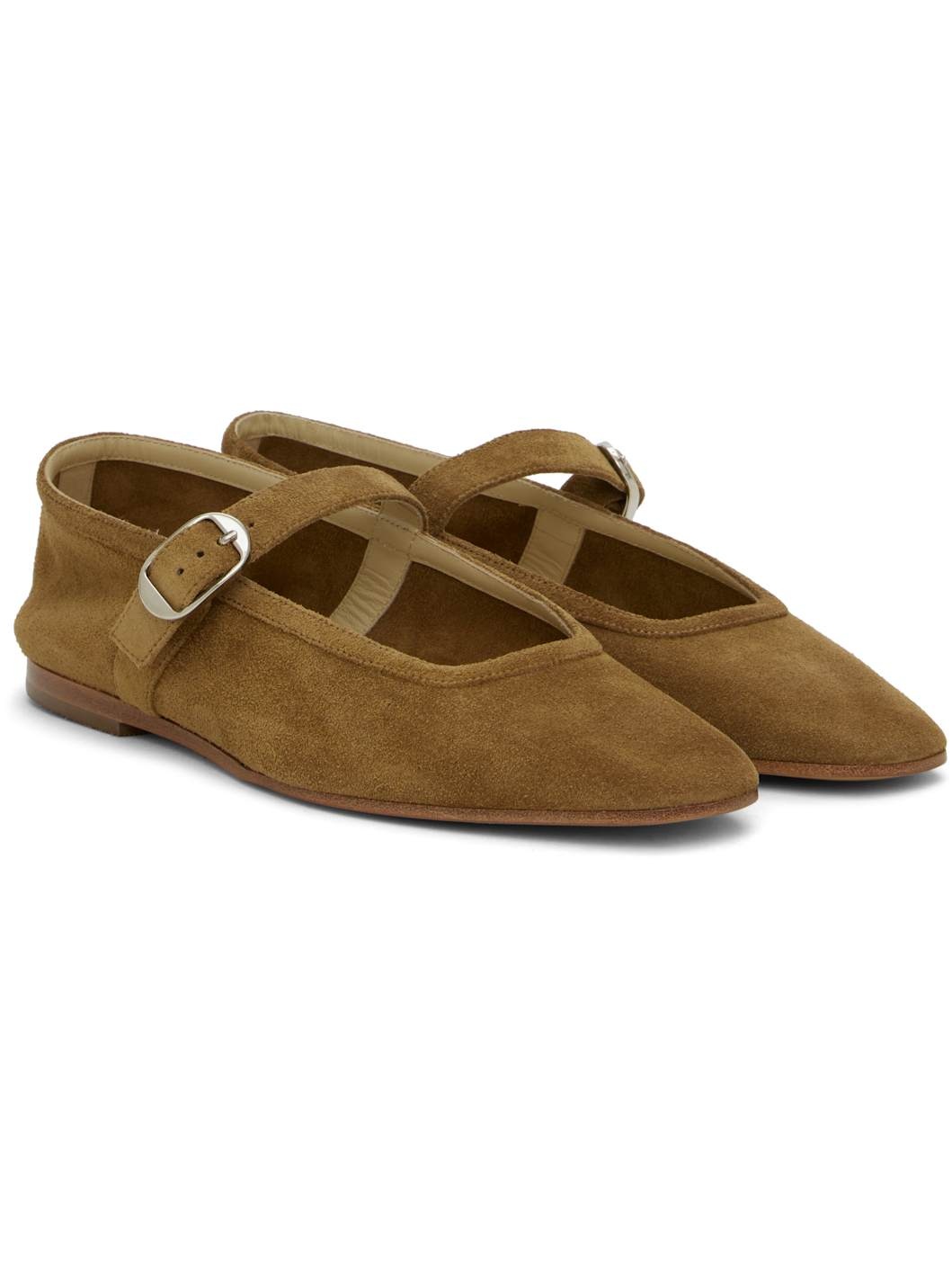 Taupe Mary Jane Ballerina Flats - 4