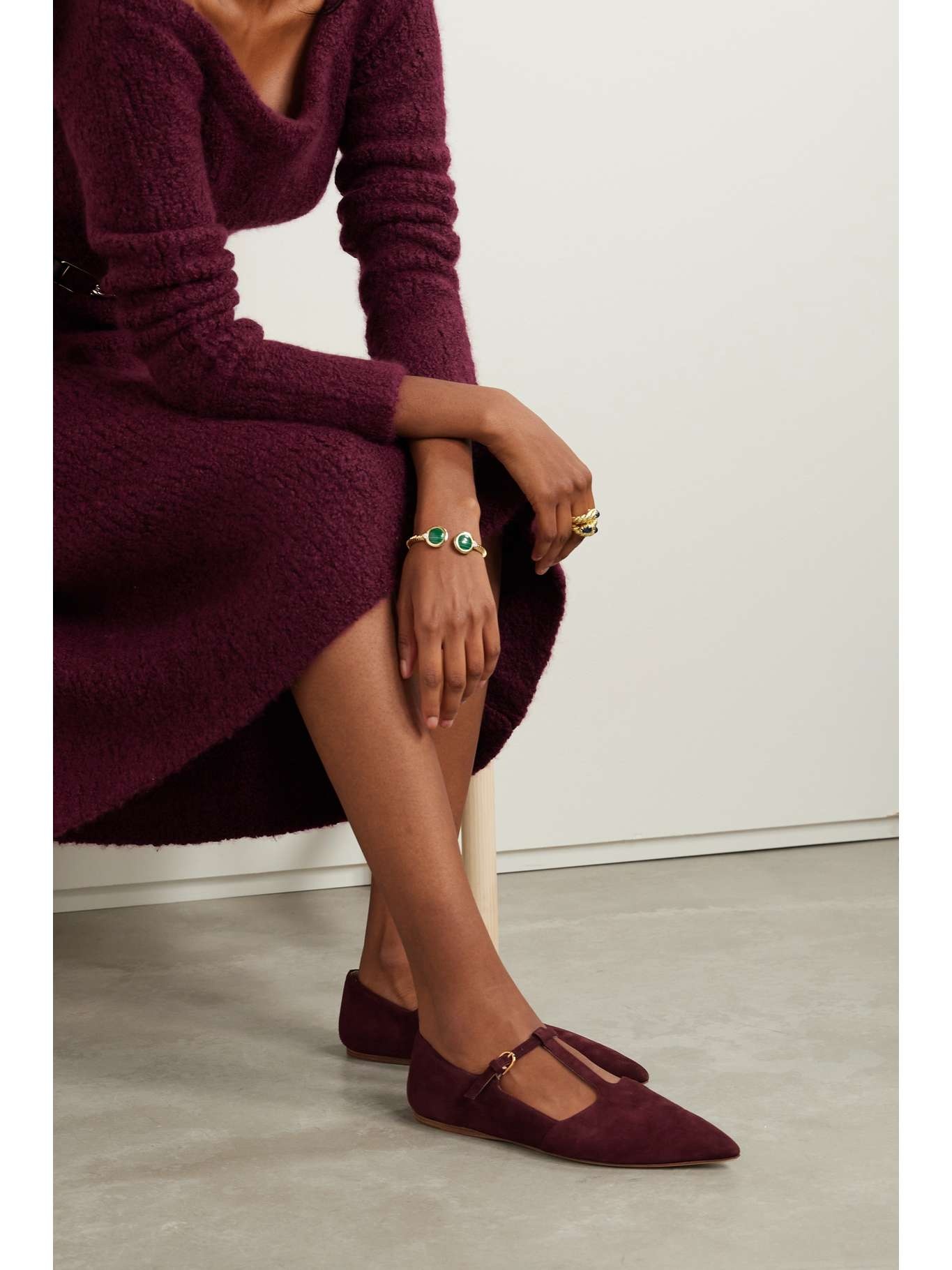 Lola suede point-toe flats - 2