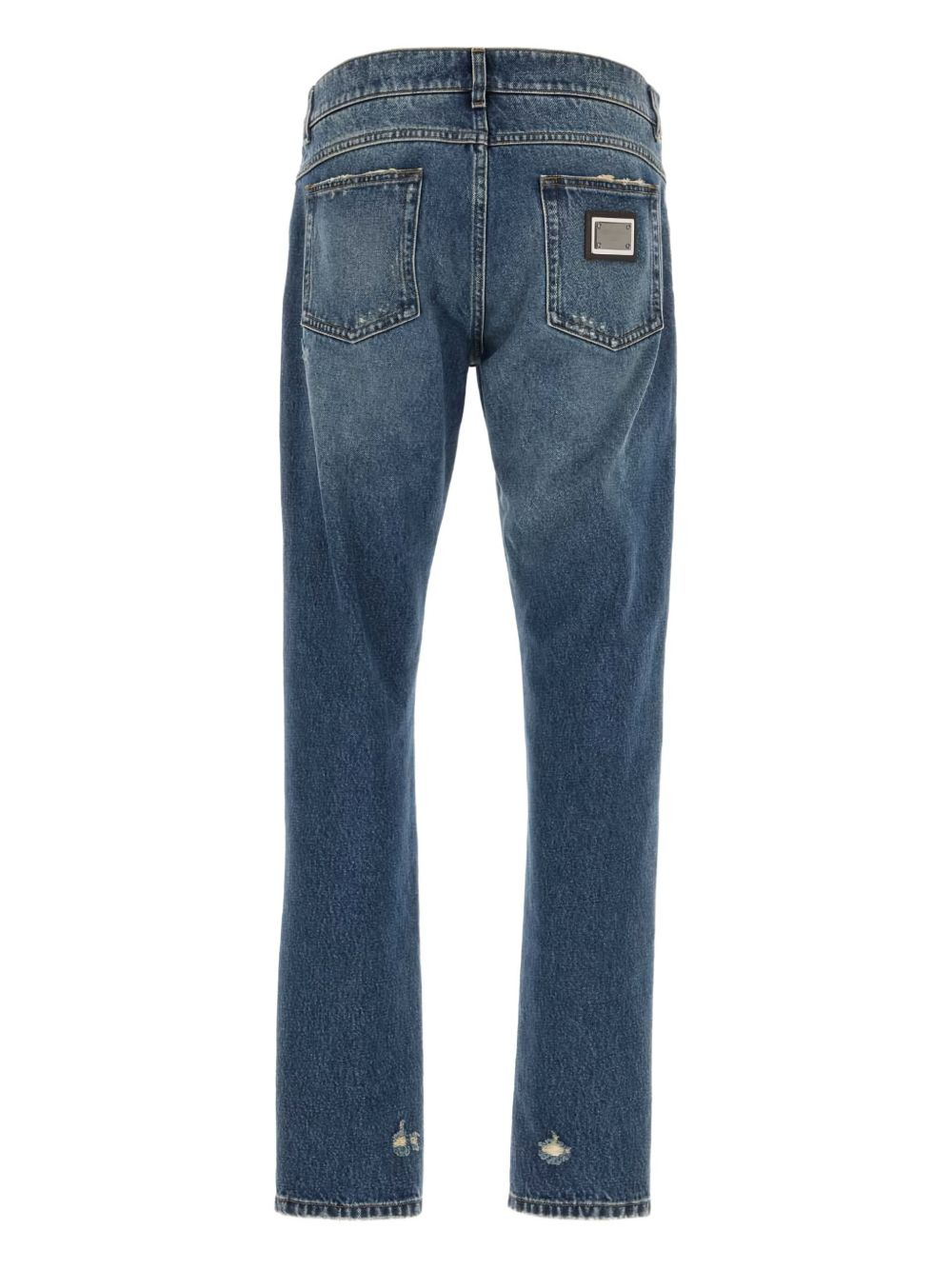 distressed logo-plaque jeans - 2