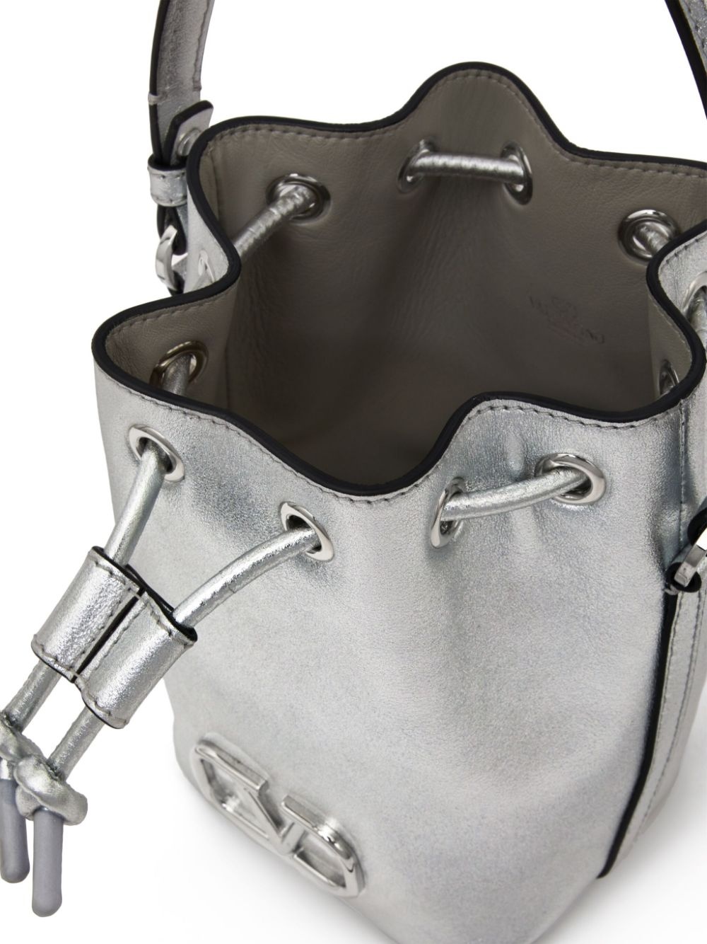 mini VLogo Signature metallic bucket bag - 6
