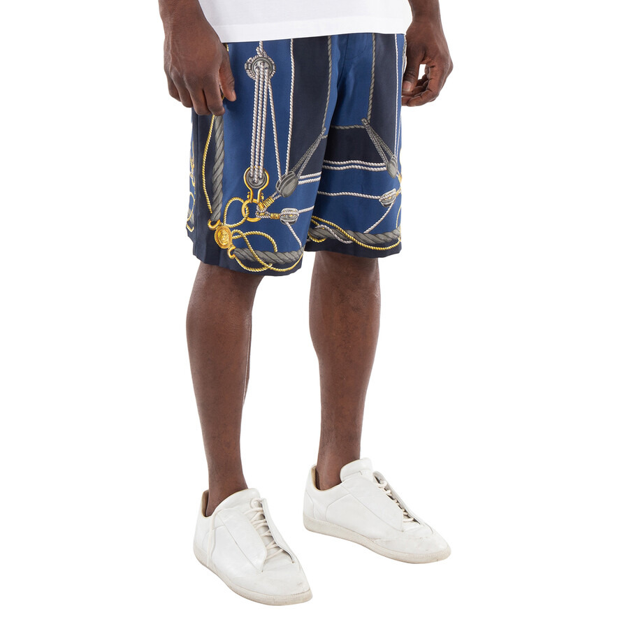 Versace Nautical Print Silk Shorts - 2