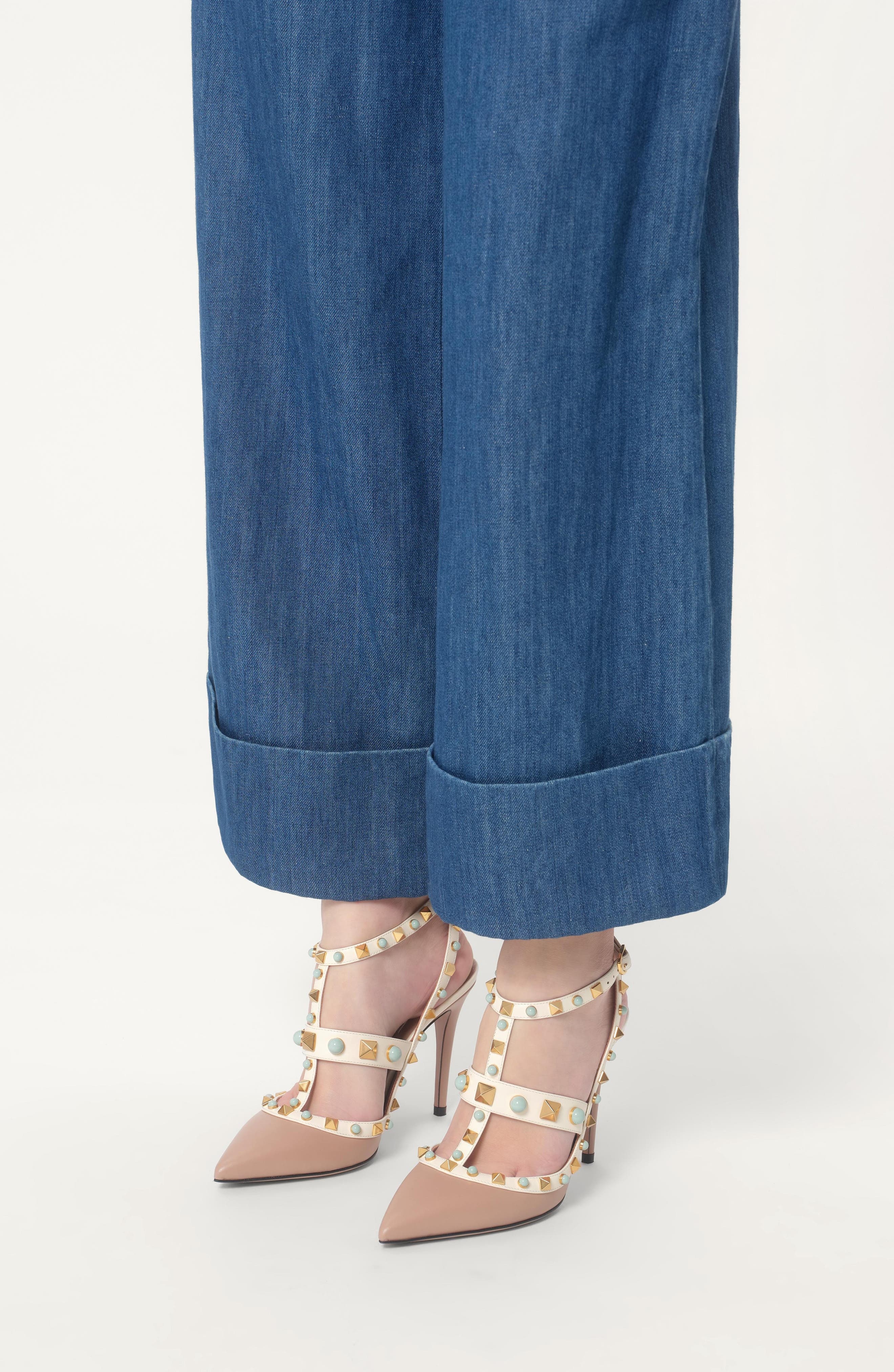 Valentino Garavani Rockstud Pointed Toe Caged Pump in Ivory/Beige Multi at Nordstrom - 2