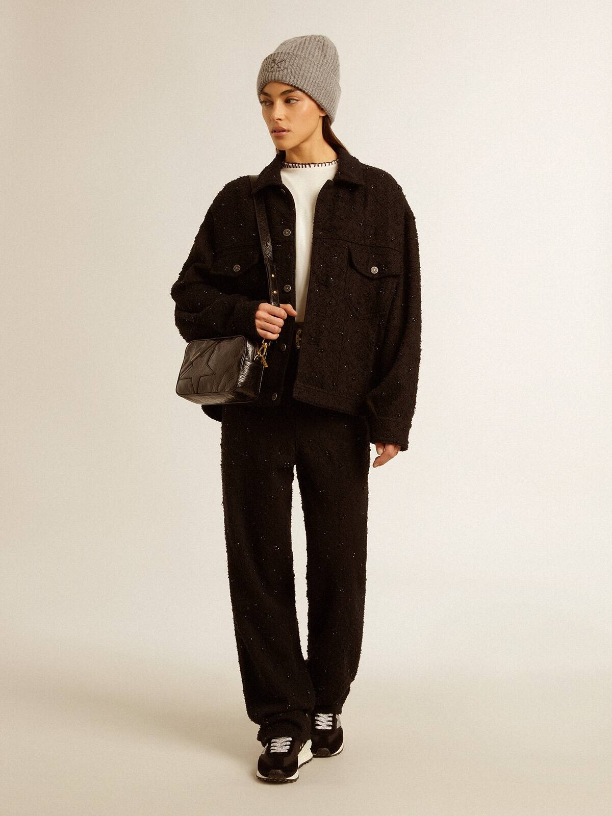 Women’s black denim jacket with embroidery - 6