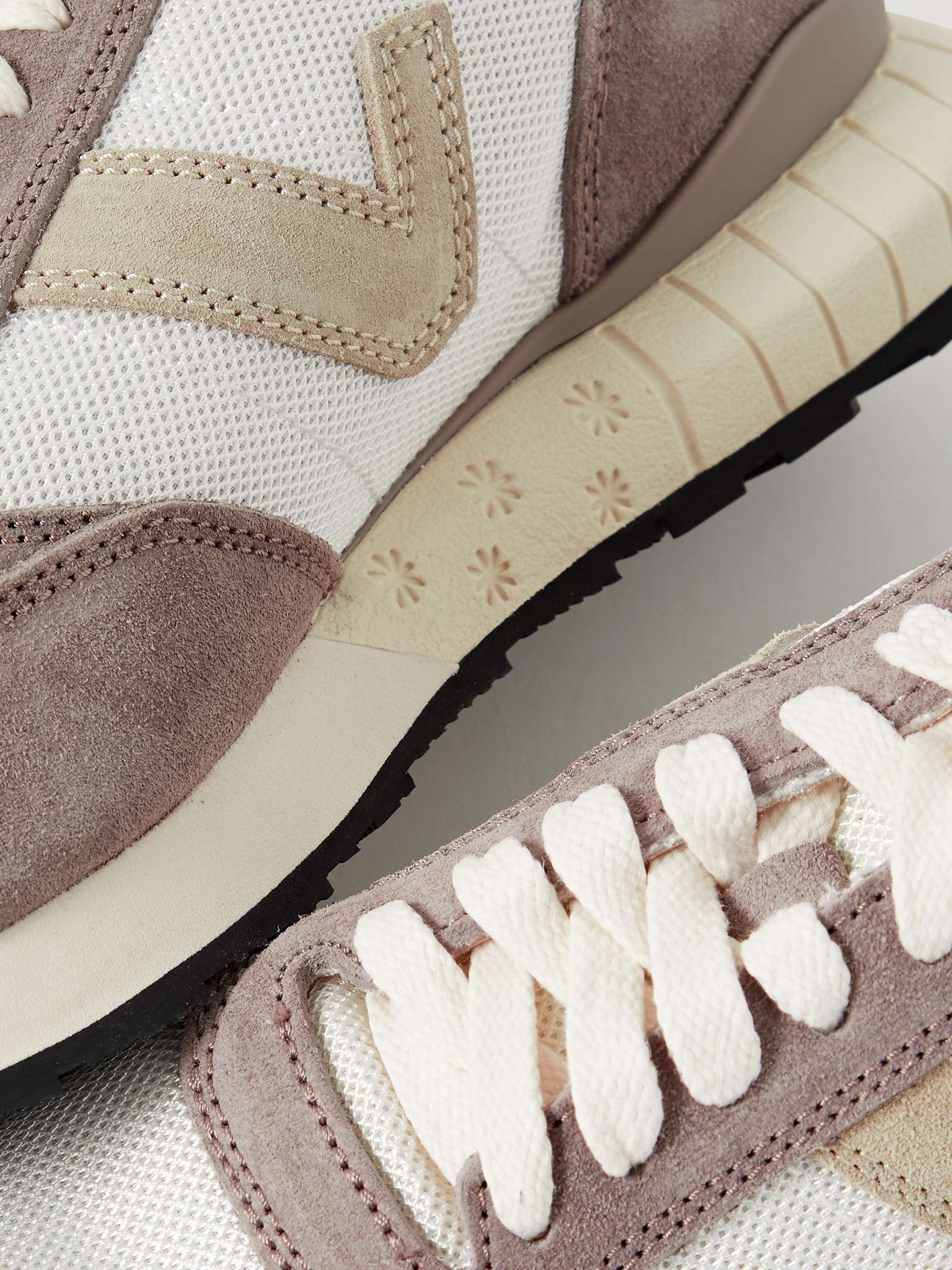 Dunand Suede and Leather-Trimmed Mesh Sneakers - 10