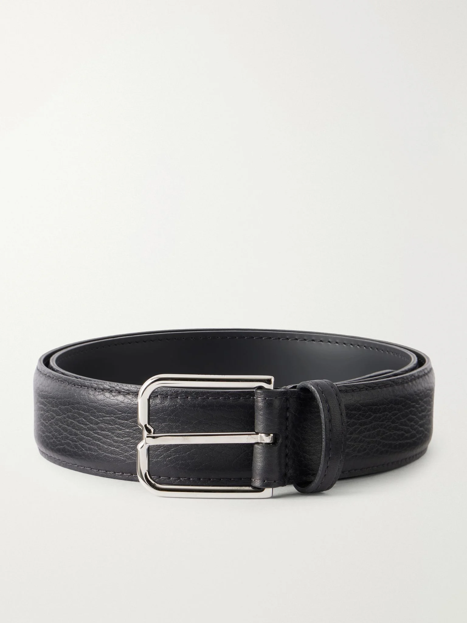 3.5 cm Full-Grain Leather Belt Black - 1