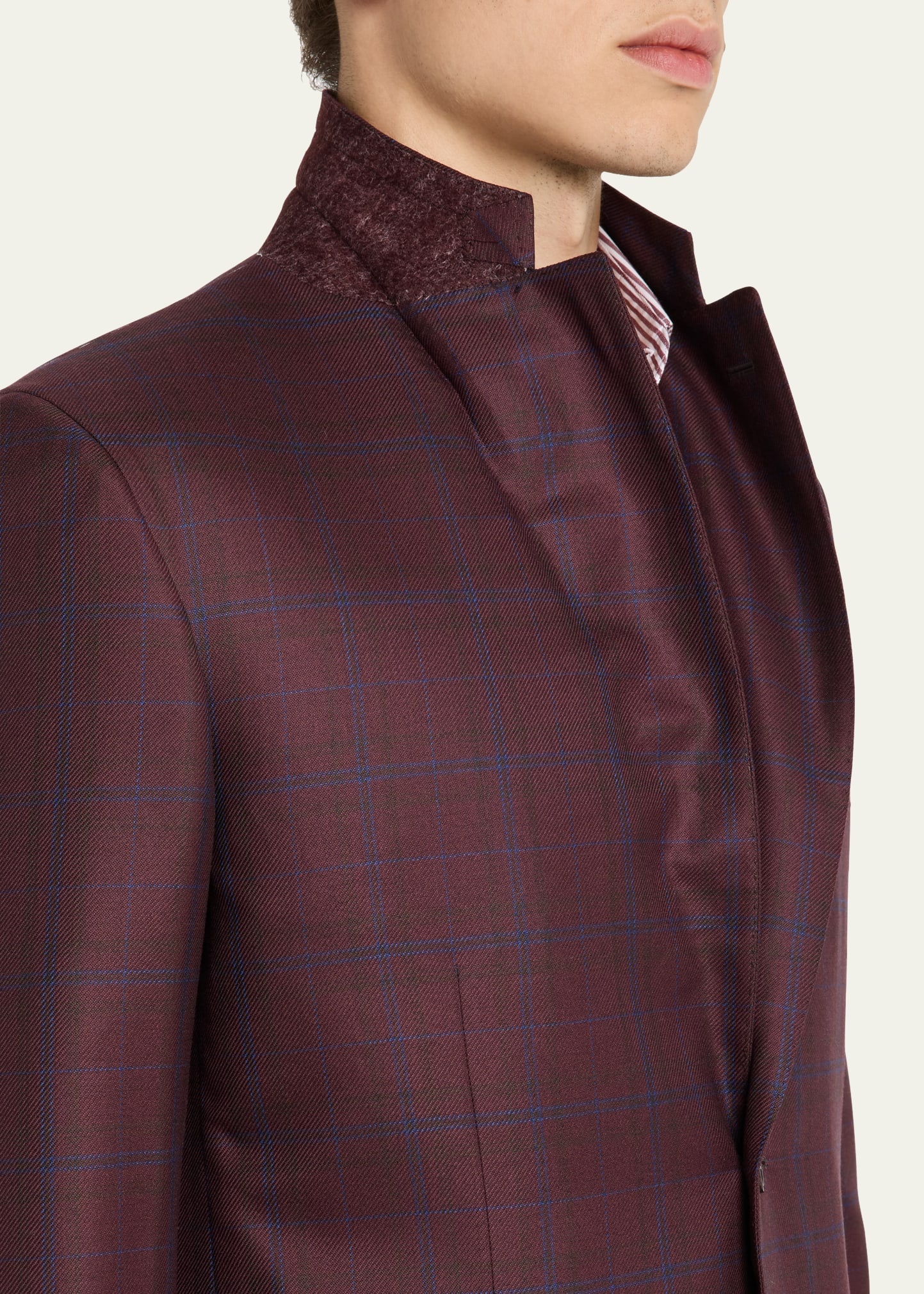 Men's Wool Plaid Sport Coat - 6