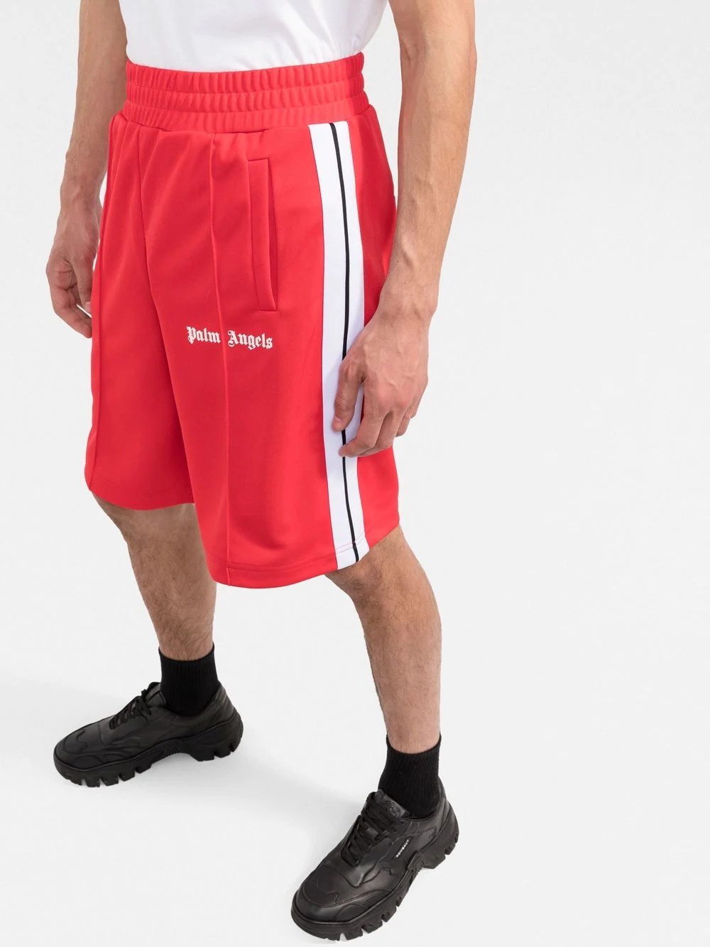 logo-print track shorts - 3