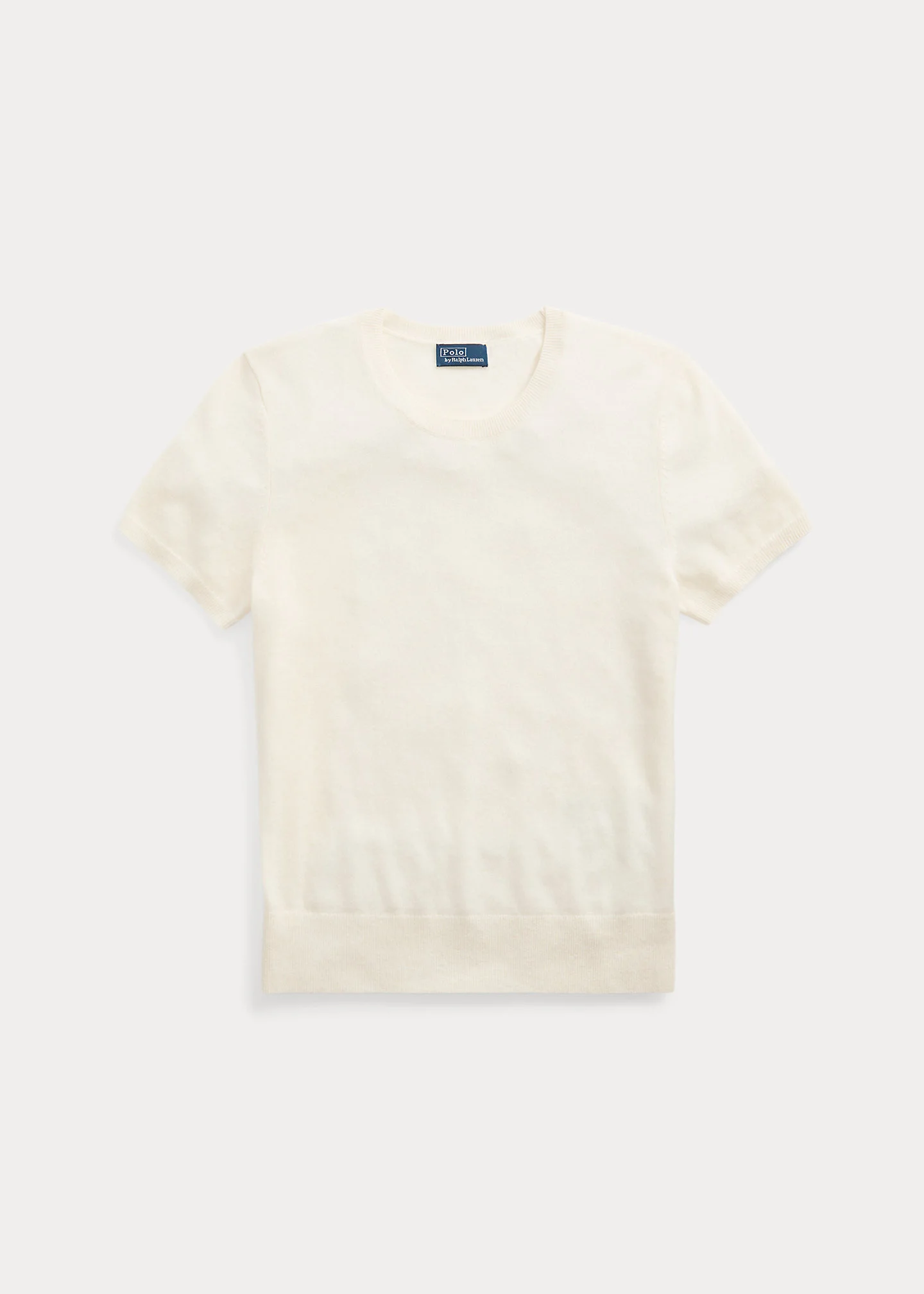 Cashmere Short-Sleeve Crewneck Sweater - 1