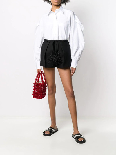 Valentino feather detailed flared short shorts outlook