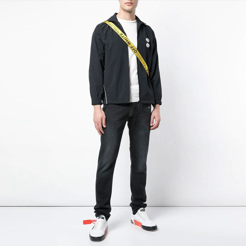 Off-White Off-White Solid Color Stand Collar Zipper Jacket Slim Fit Version Black OMBD010R19C010211000 outlook