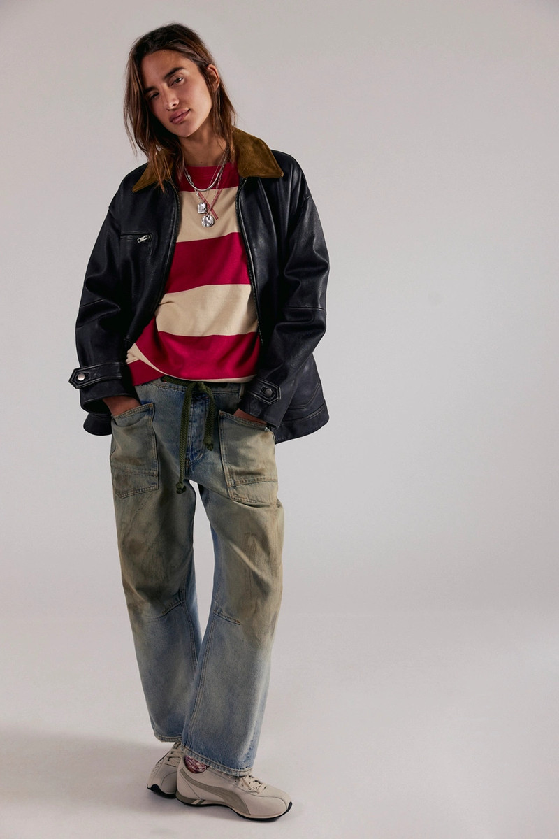 We The Free Classic Striped Oversized Crewneck 4