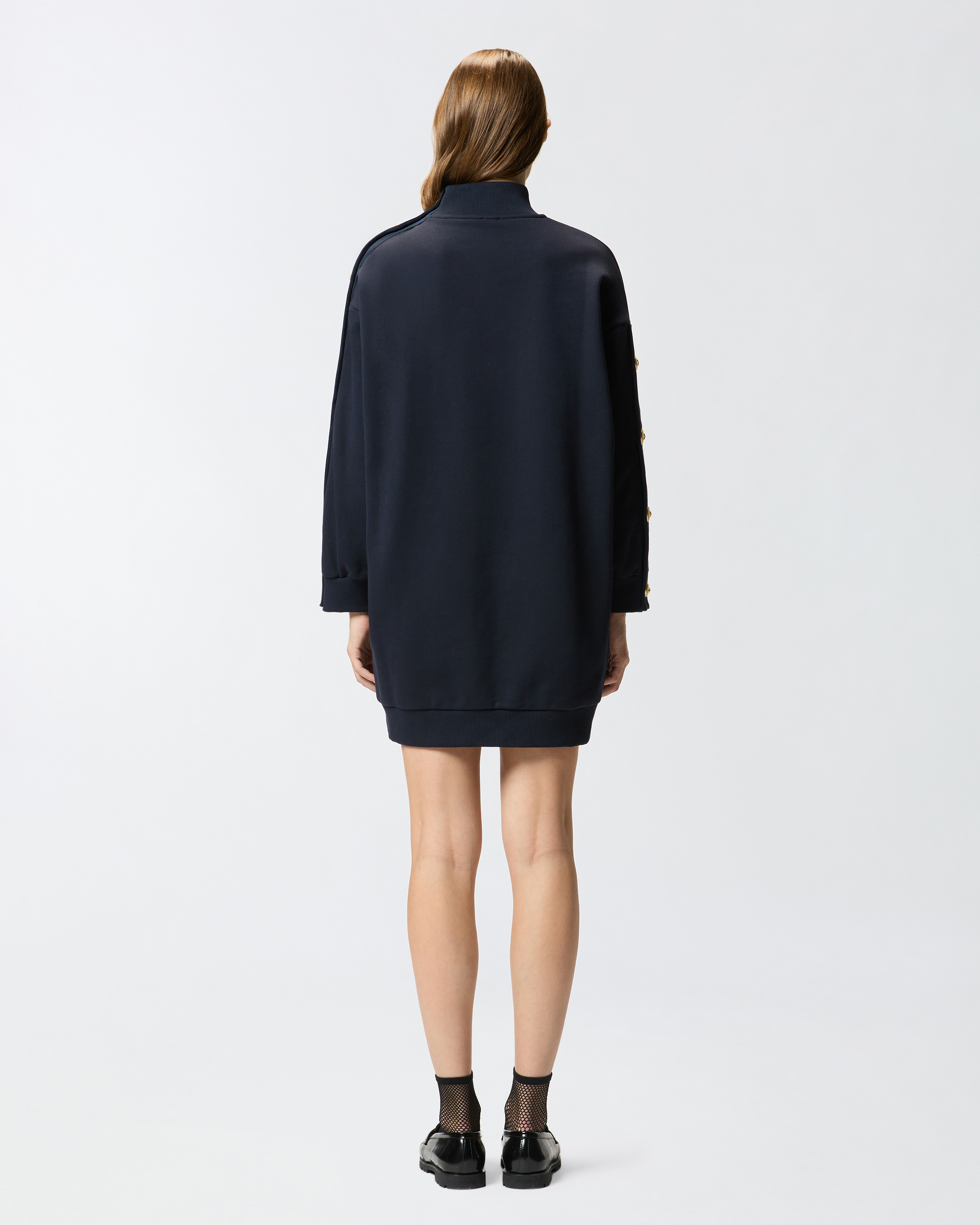 BUTTONED FLEECE MAXI-SWEATER - 4