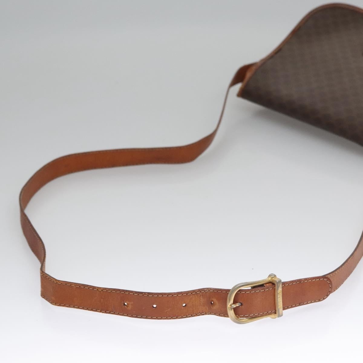 CELINE Macadam Canvas Shoulder Bag Pvc Leather Brown - 7