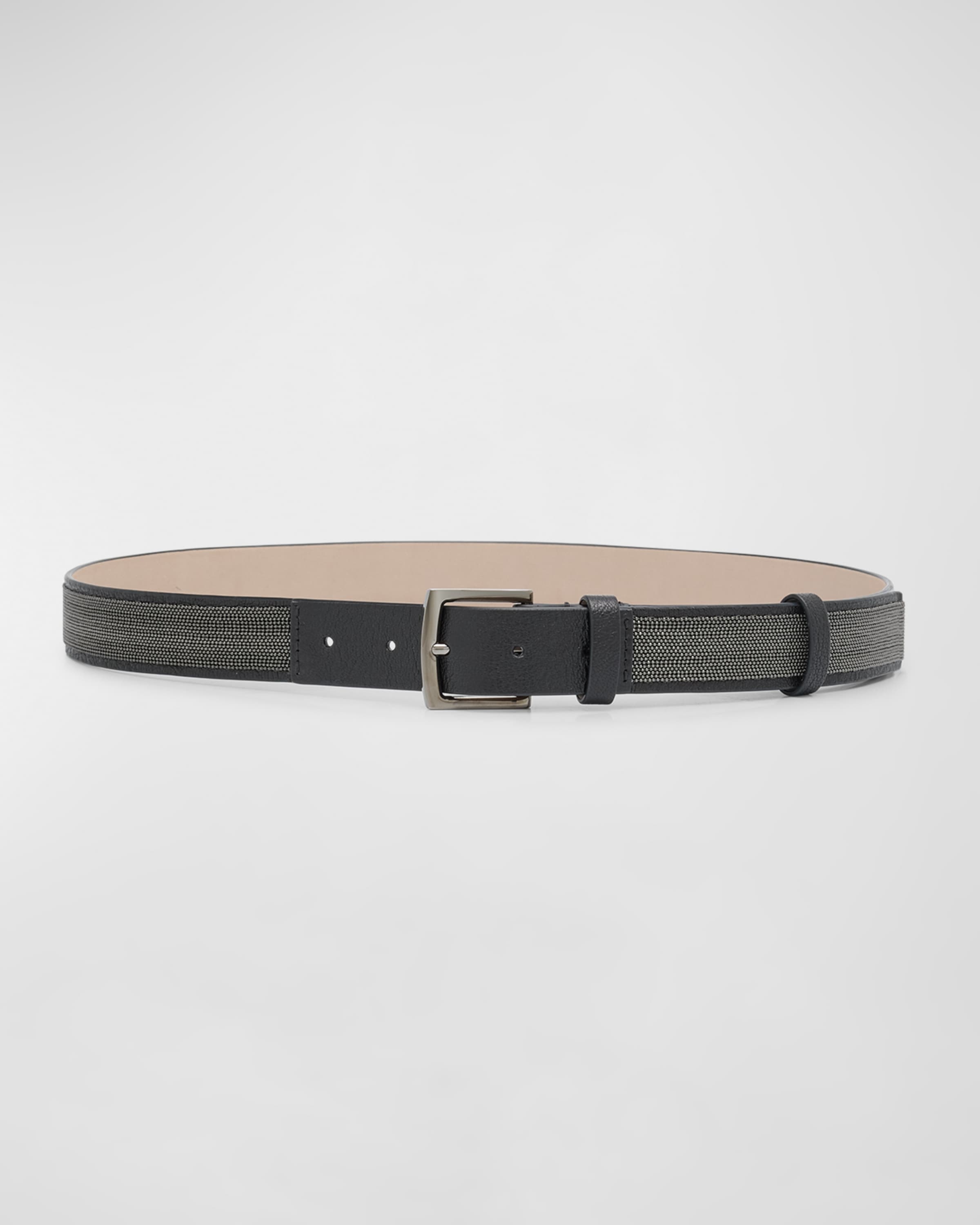 Leather Belt with Monili Features - 1