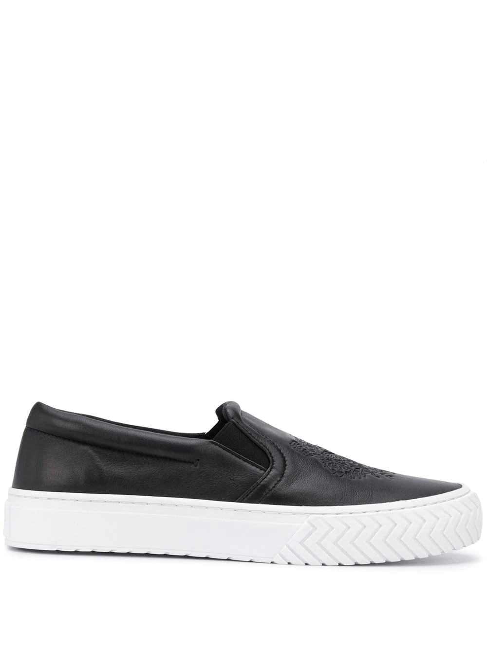 Tiger embossed slip-on sneakers - 1