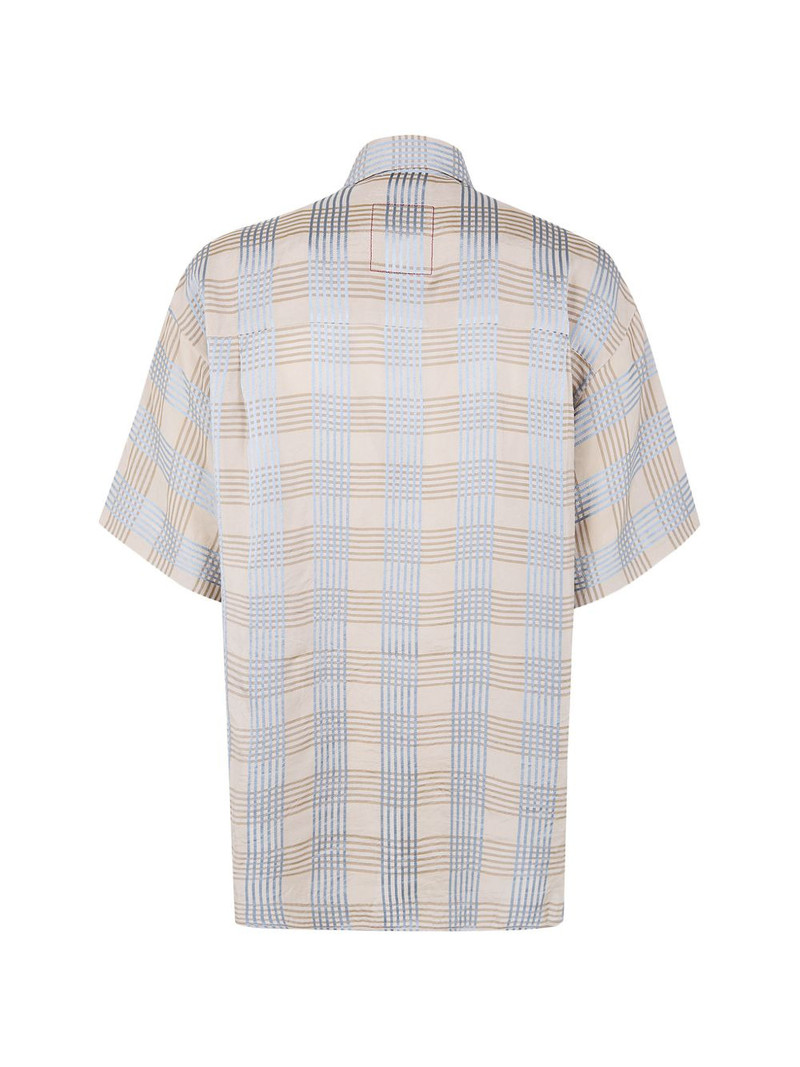 UMA WANG buttoned checked polo shirt outlook