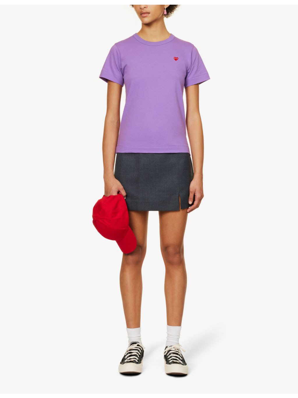 Heart-embroidered cotton-jersey T-shirt - 2