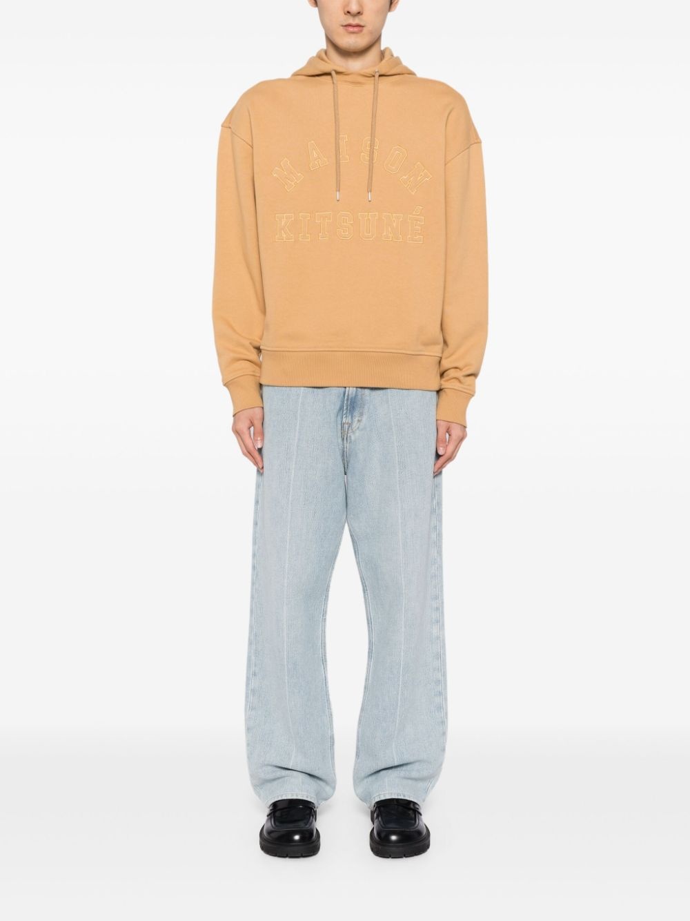 logo-embroidered cotton hoodie - 2