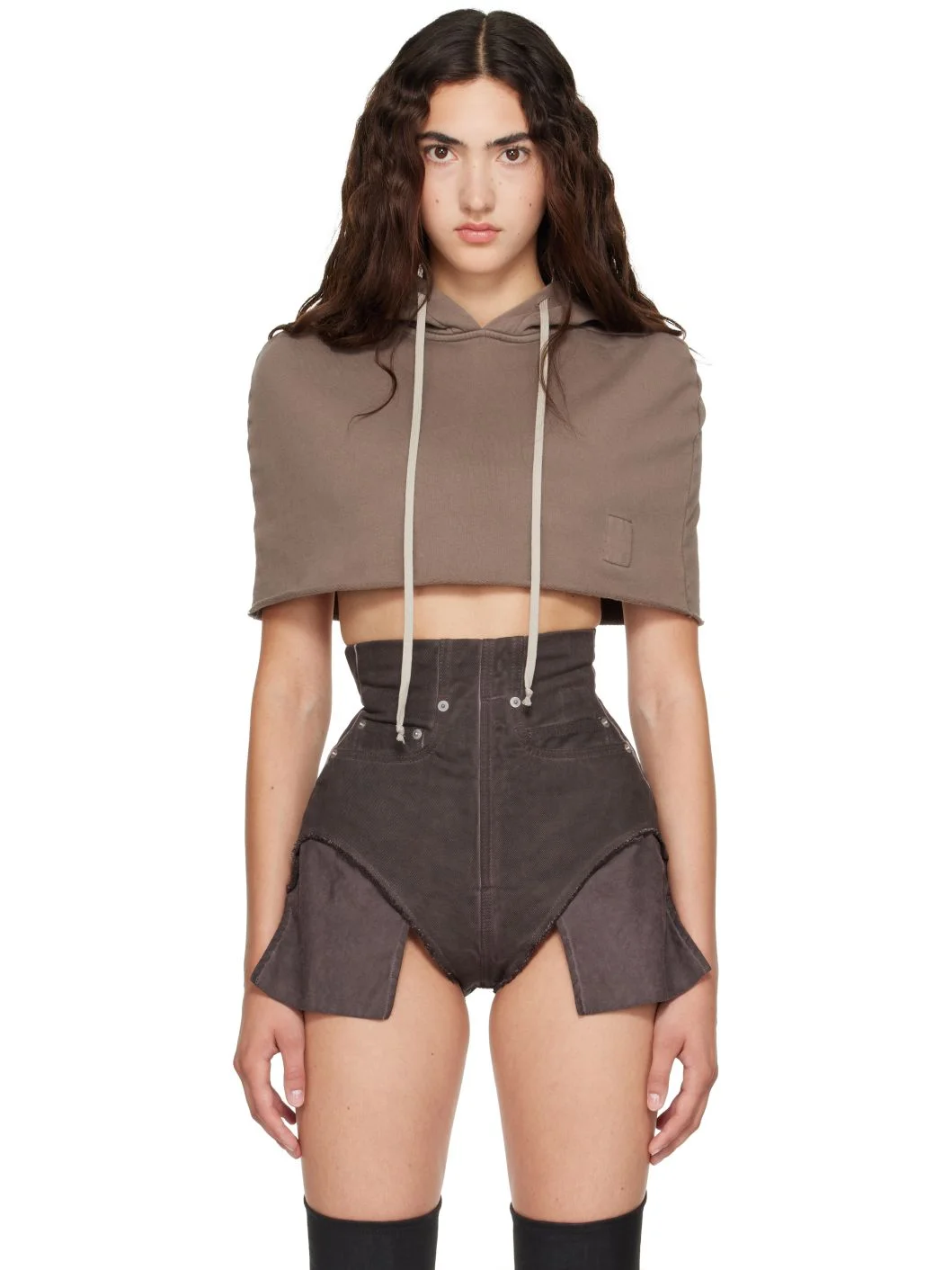 Taupe Tower Hood Shrug - 1
