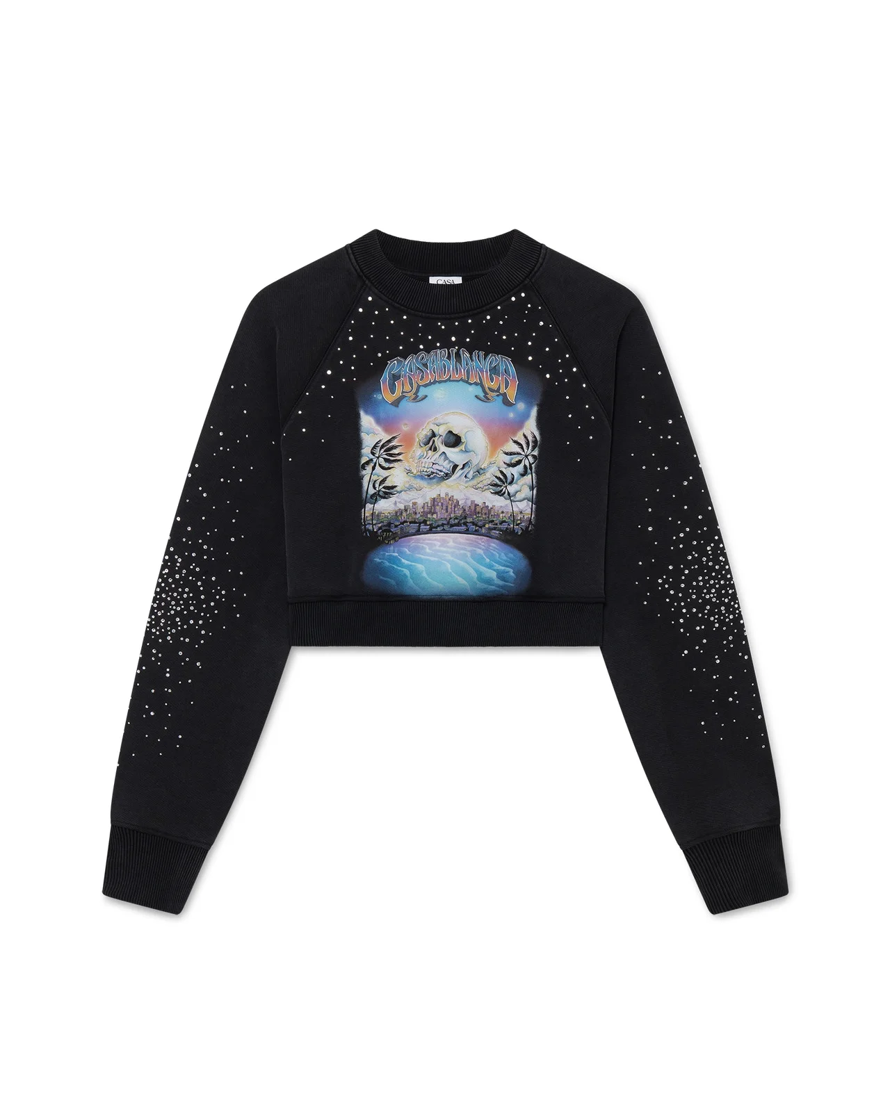 La Prémonition Crystal Embellished Cropped Sweatshirt | Casablanca Paris - 1