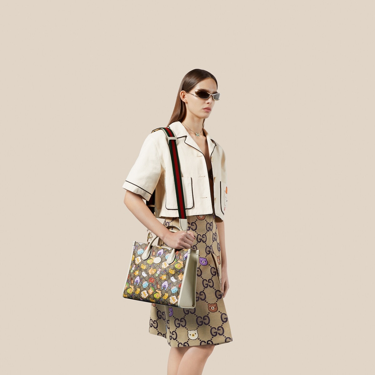 Gucci animal print small tote bag - 4