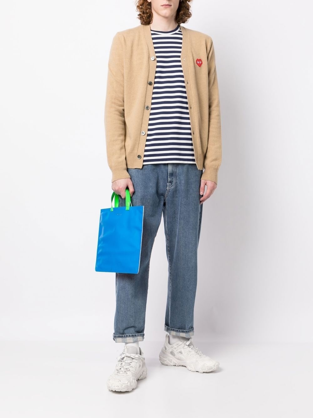 Comme Des Garçons Play embroidered-logo wool cardigan - Brown