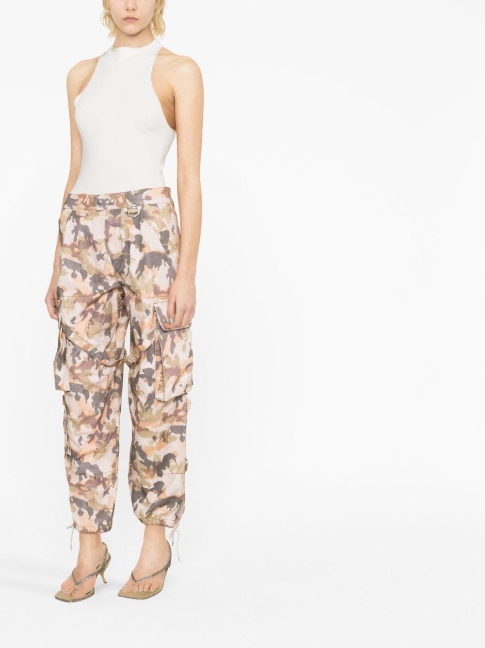 Elore abstract-print cotton trousers - 4