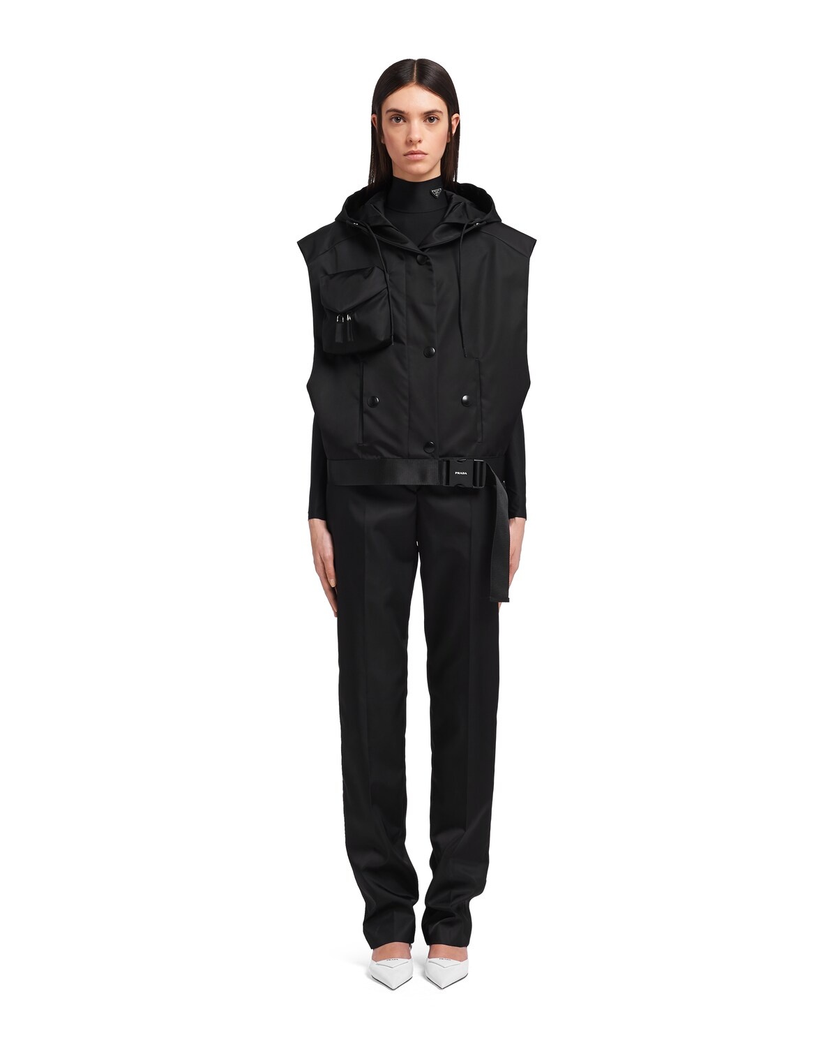 Re-Nylon Gabardine oversized vest - 2