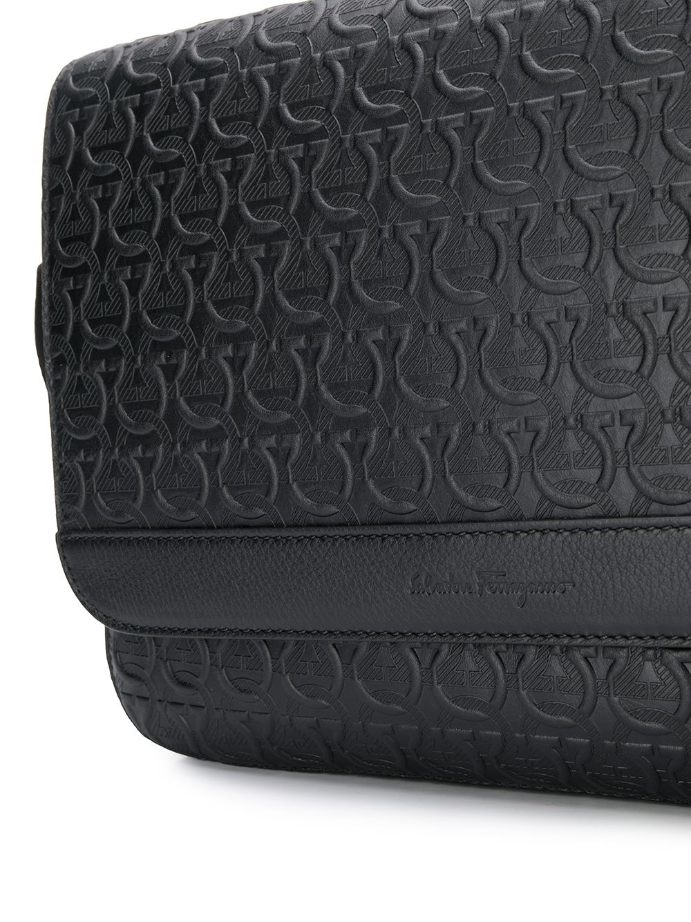 embossed Gancini messenger bag - 4