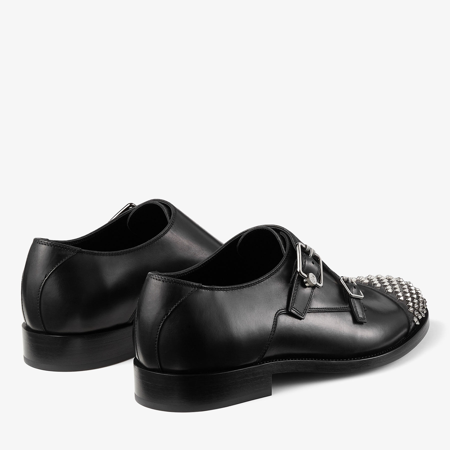 Finnion Monkstrap
Black Calf Leather Monk Strap Shoes with Studs - 6