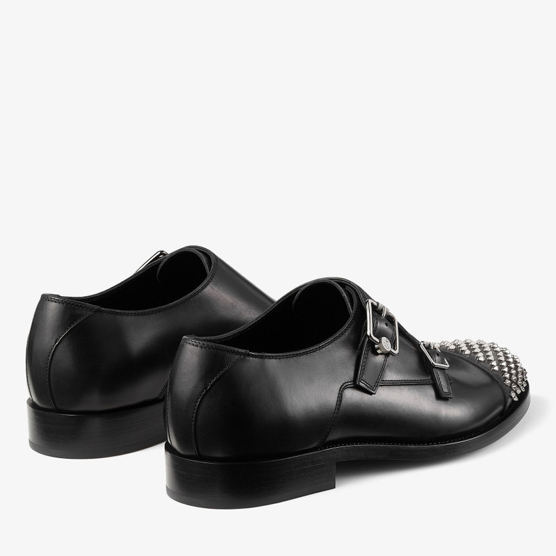 JIMMY CHOO Finnion Monkstrap
Black Calf Leather Monk Strap Shoes with Studs outlook