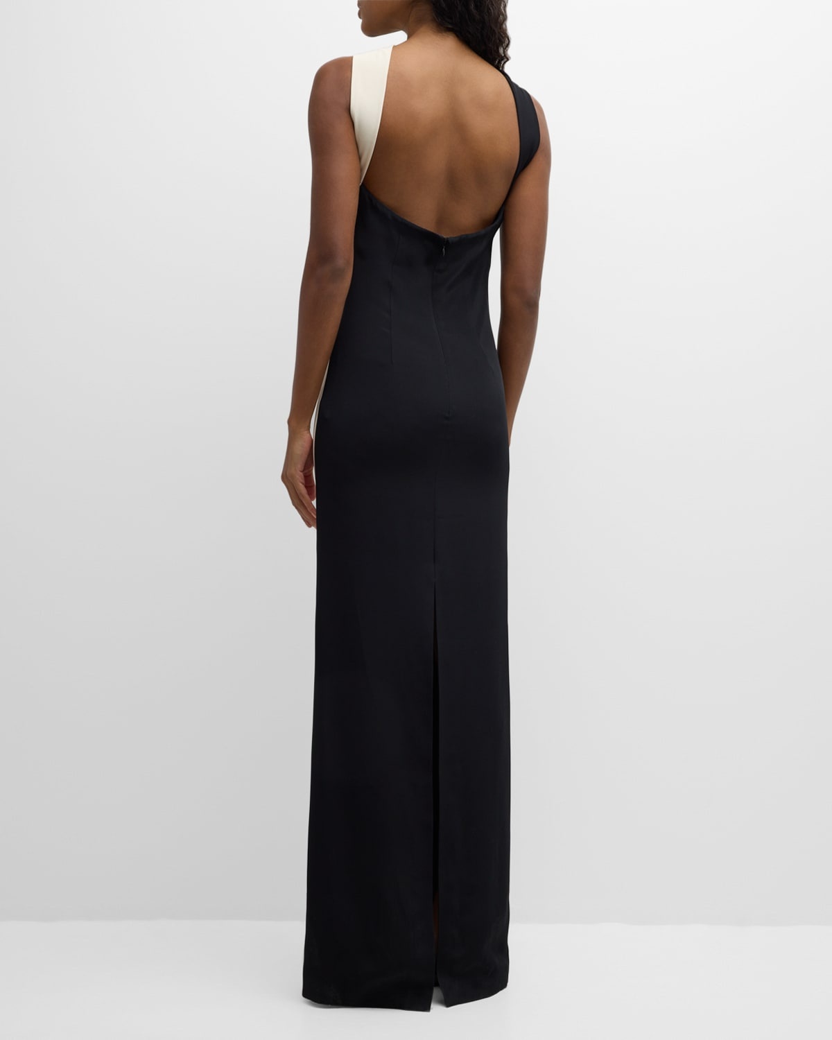 Contrast Silk Maxi Dress - 4