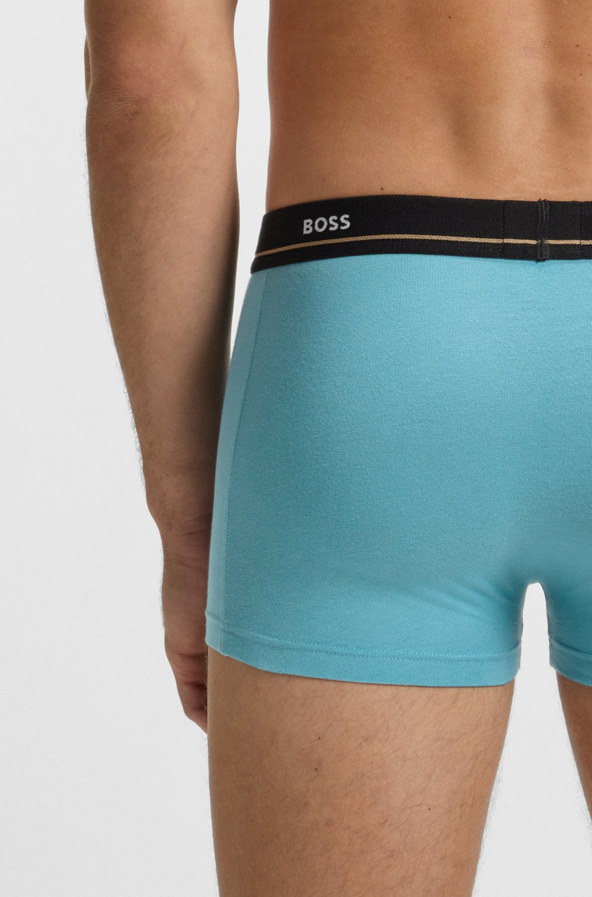 THREE-PACK OF STRETCH-COTTON TRUNKS WITH LOGO WAISTBANDS - 5