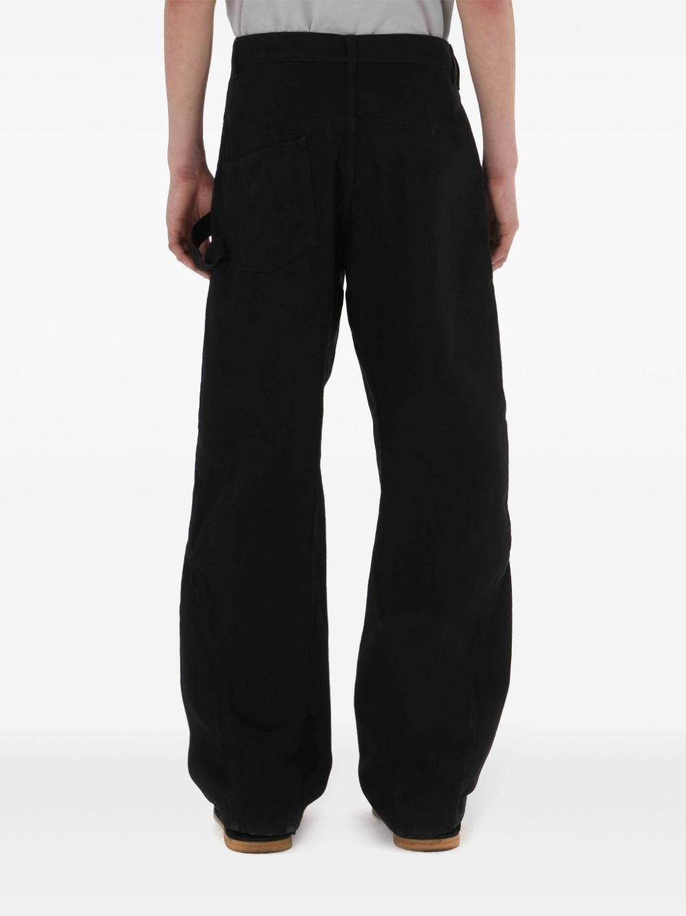 logo-embroidered loose jeans - 4