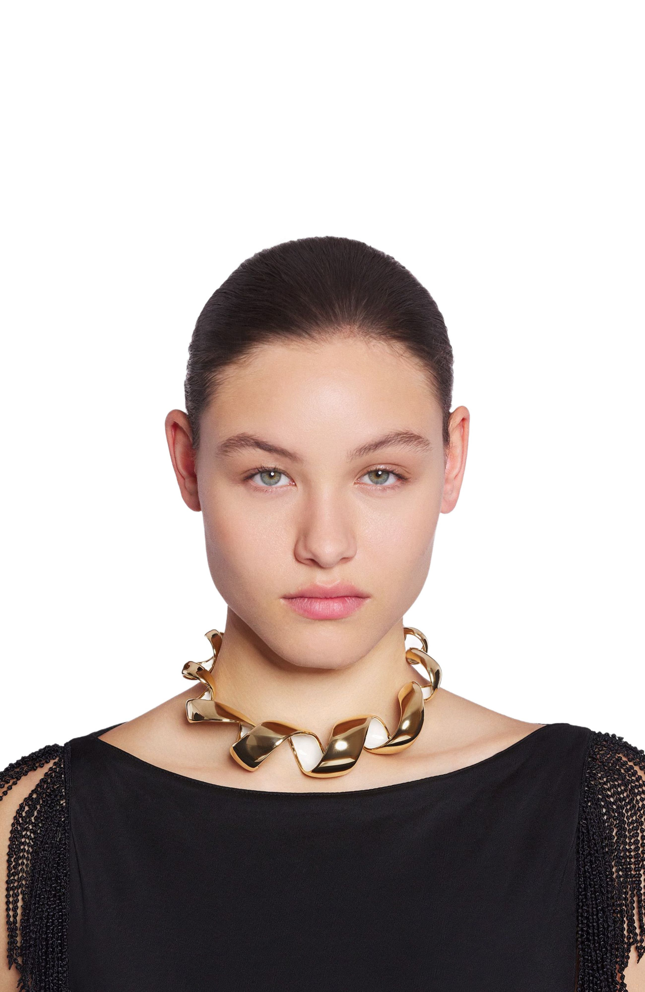 Lanvin MÉLODIE RIBBON NECKLACE in Gold/moon at Nordstrom - 2
