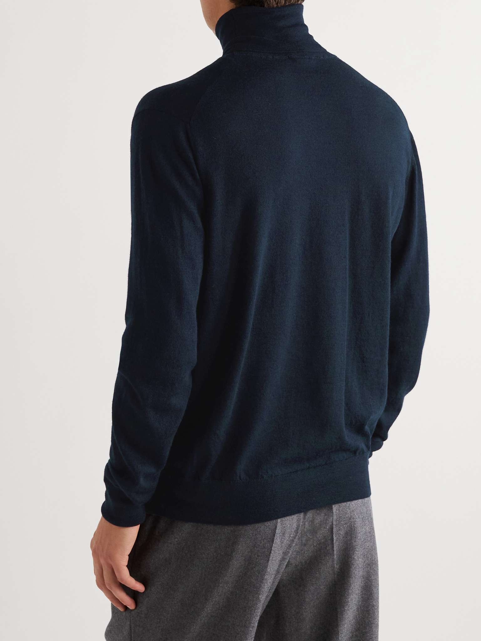 Logo-Appliquéd Merino Wool Rollneck Sweater - 4